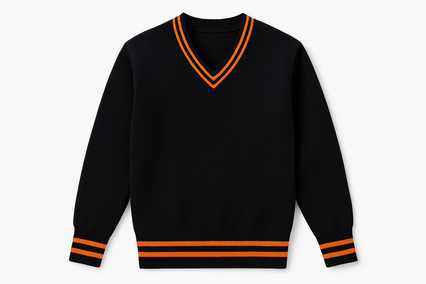 Clean product mockup of black sweater