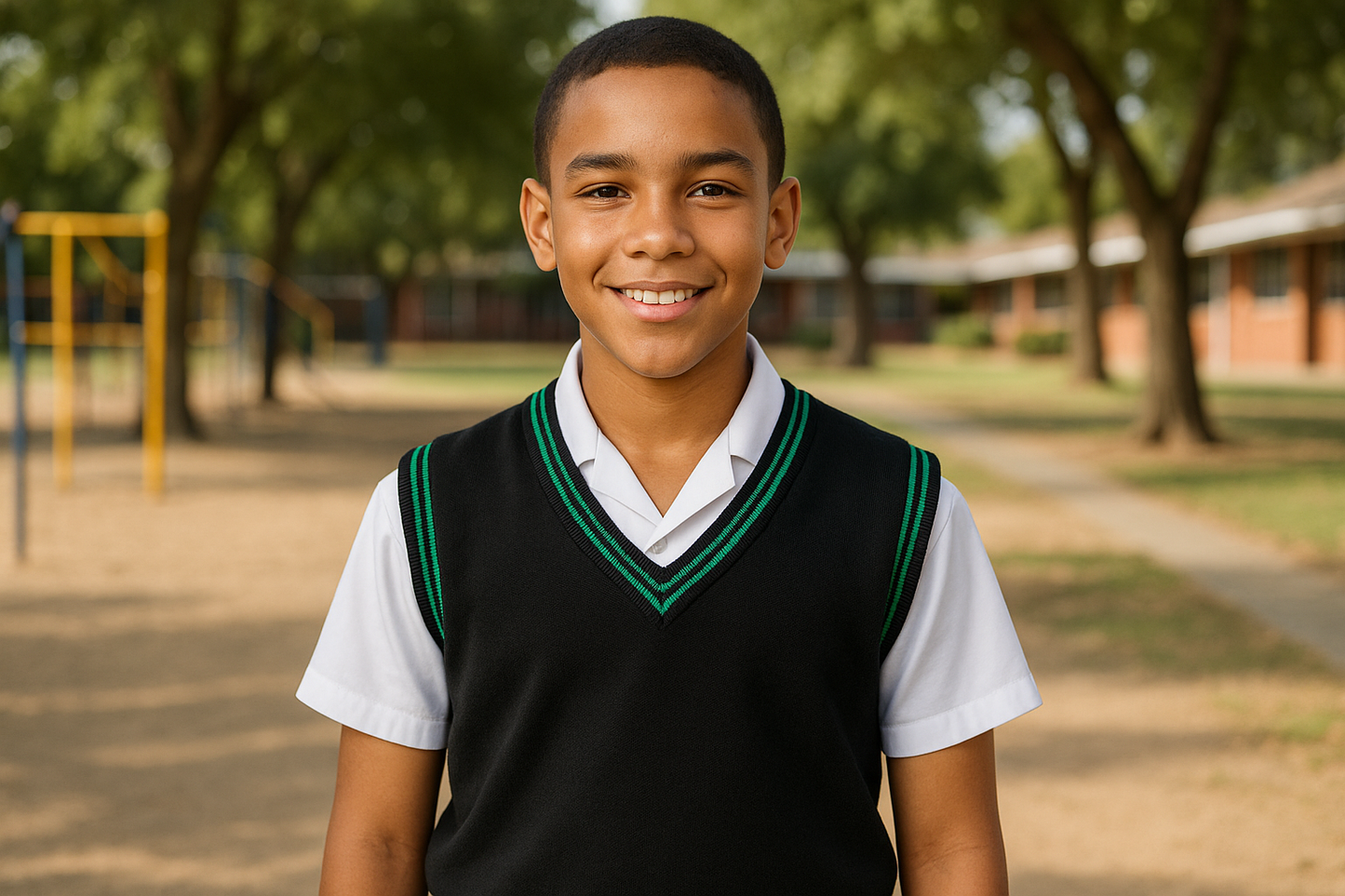 South African Boy Student in School Uniform Sweater
