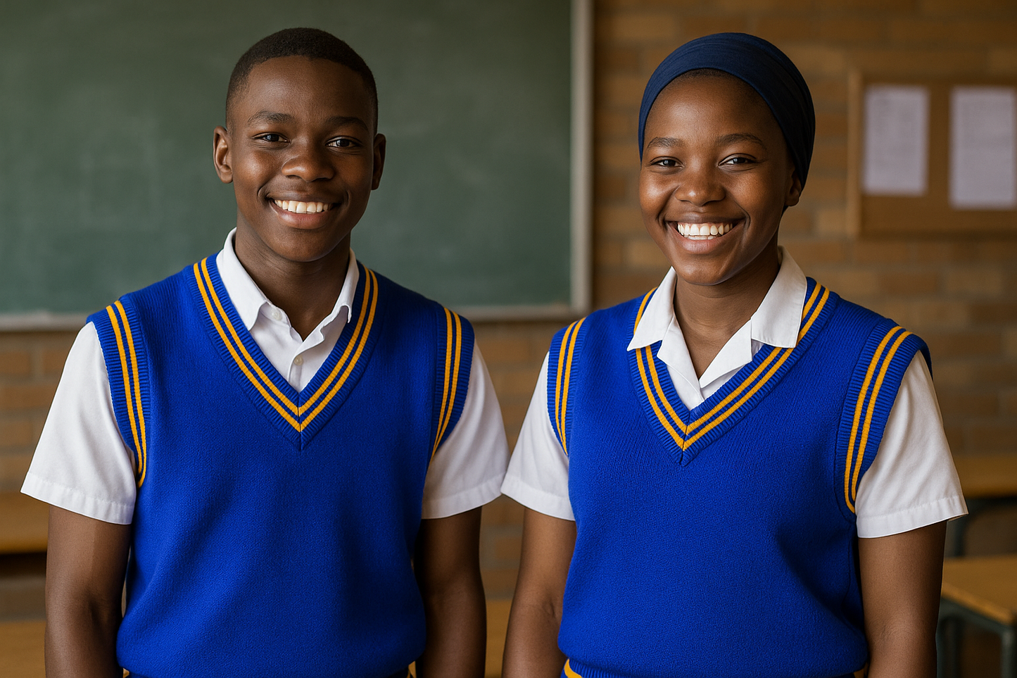 Two South African Students - Royal Blue with Gold Trims