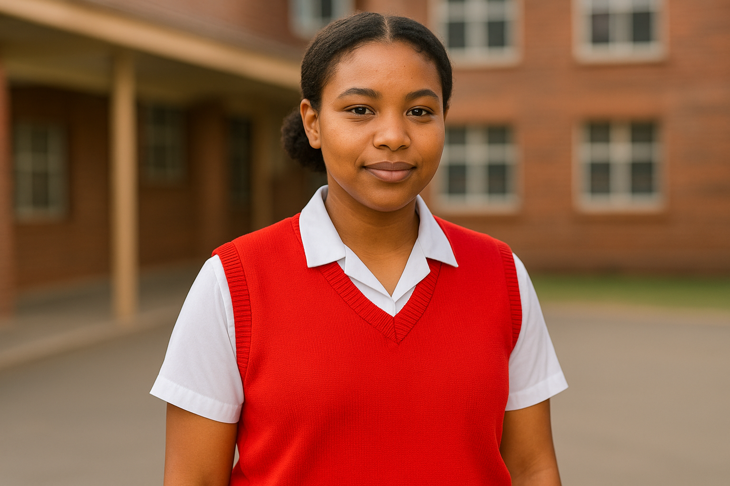 South African Girl Student in School Sweater