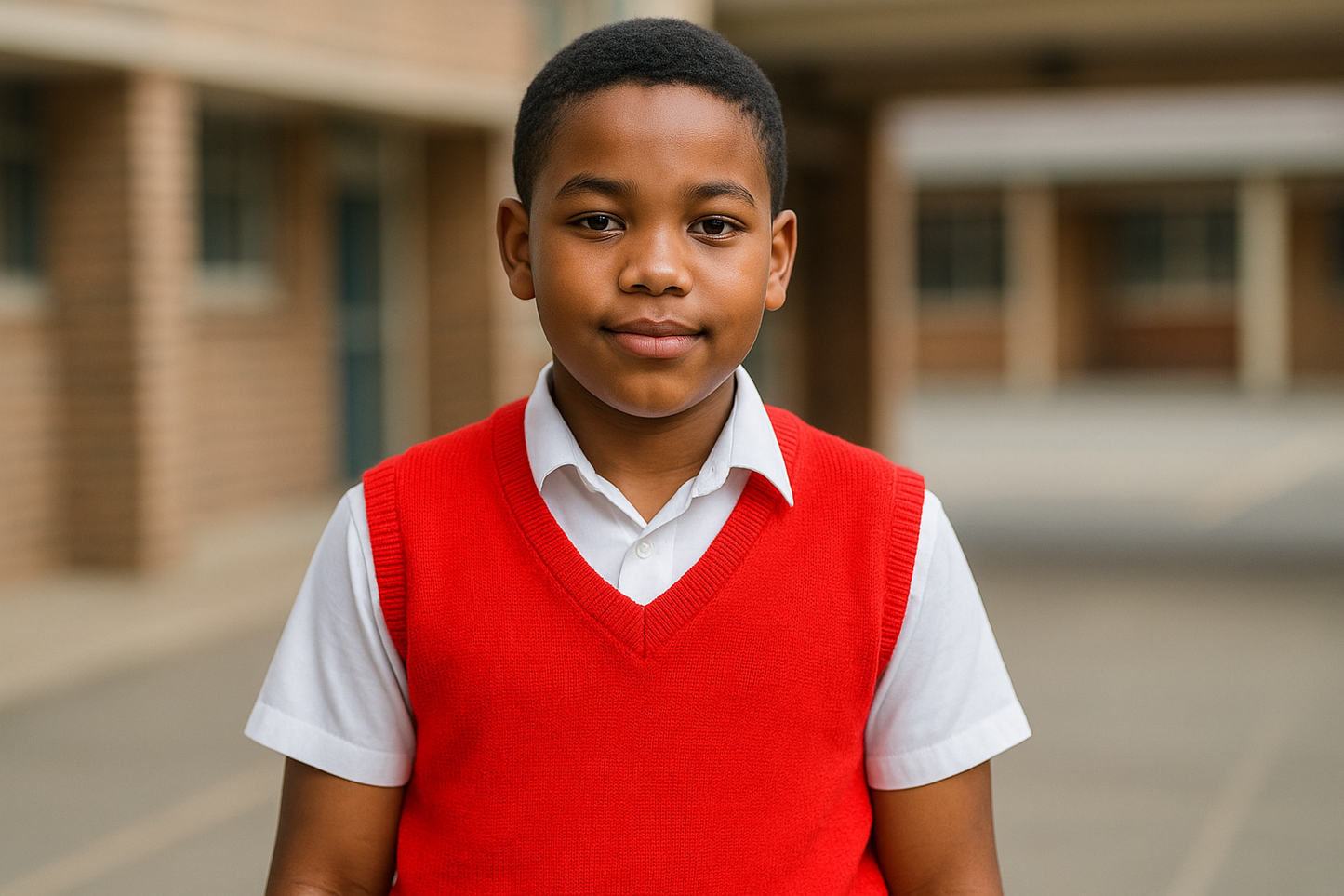South African Boy Student in School Sweater