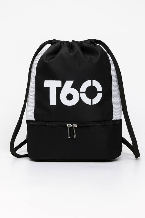 T60 Drawstring Backpack with Dual Compartments – Multiple Colors Available