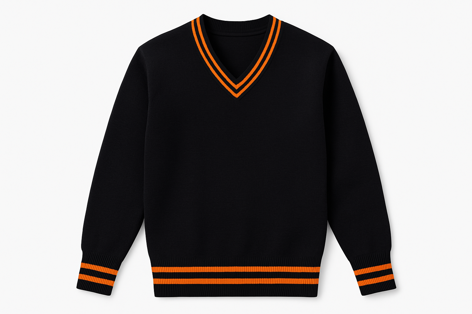 Clean product mockup of black sweater