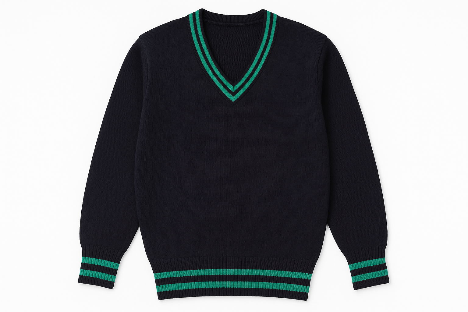 Clean product mockup of navy sweater