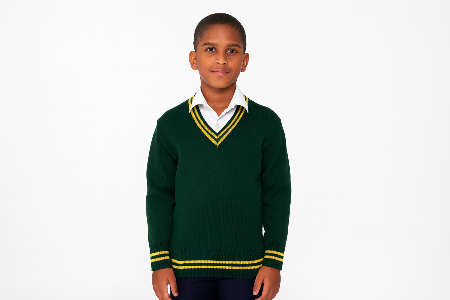 Green Sweater with Gold Trim - Smaller Size
