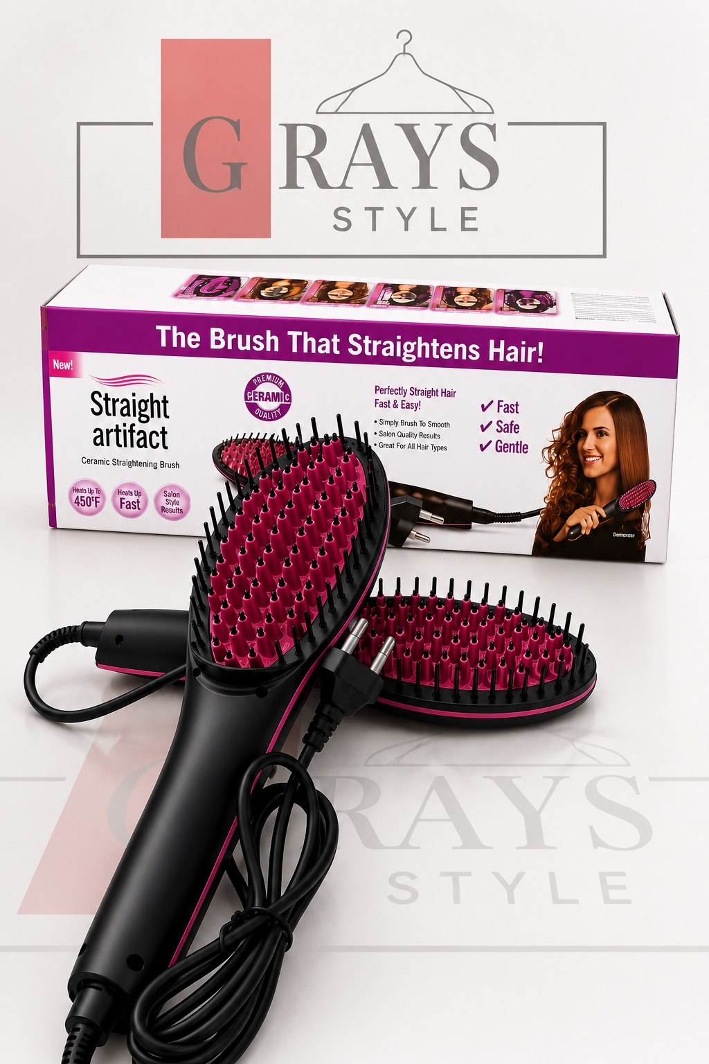 Straight Artifact Ceramic Straightening Brush with packaging