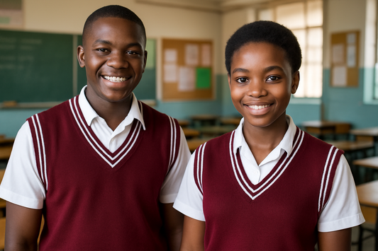 Two South African Students - Maroon with White Trims