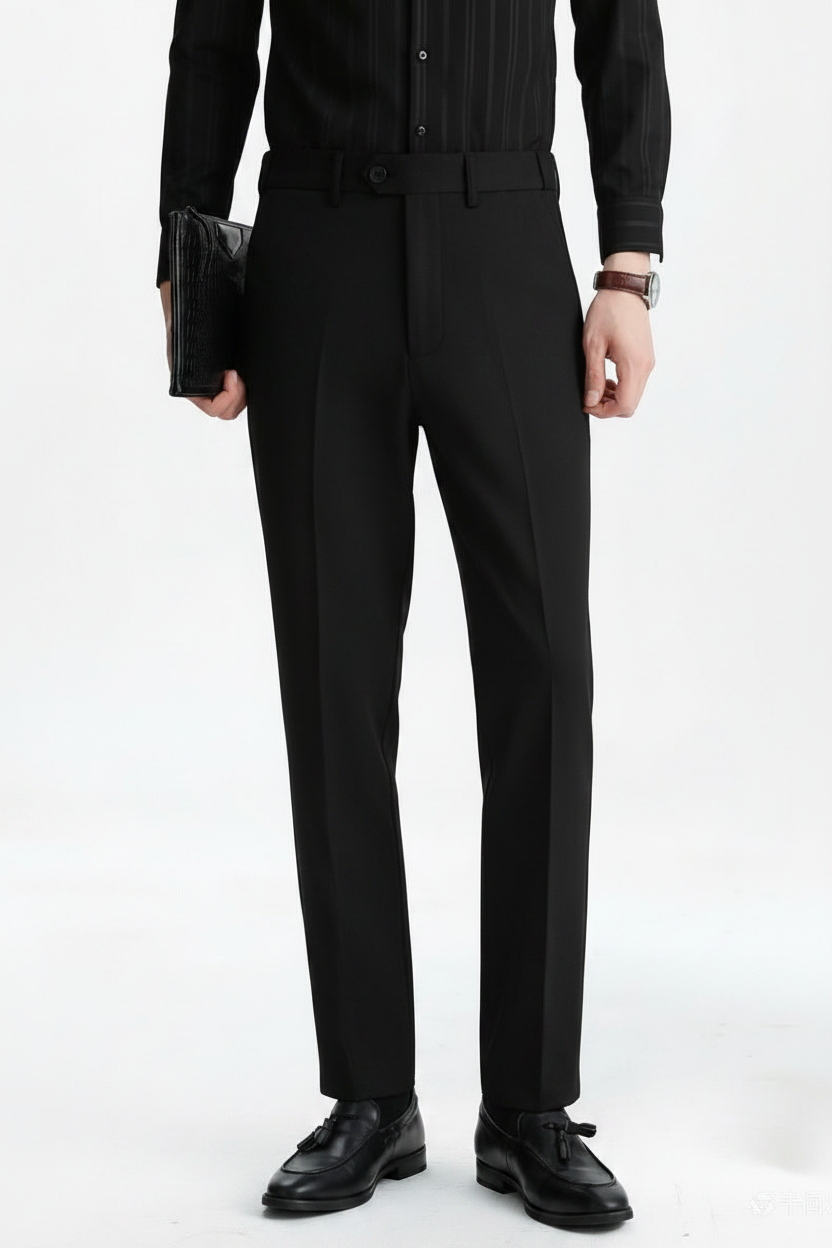 T370 White Slim-Fit Dress Trousers