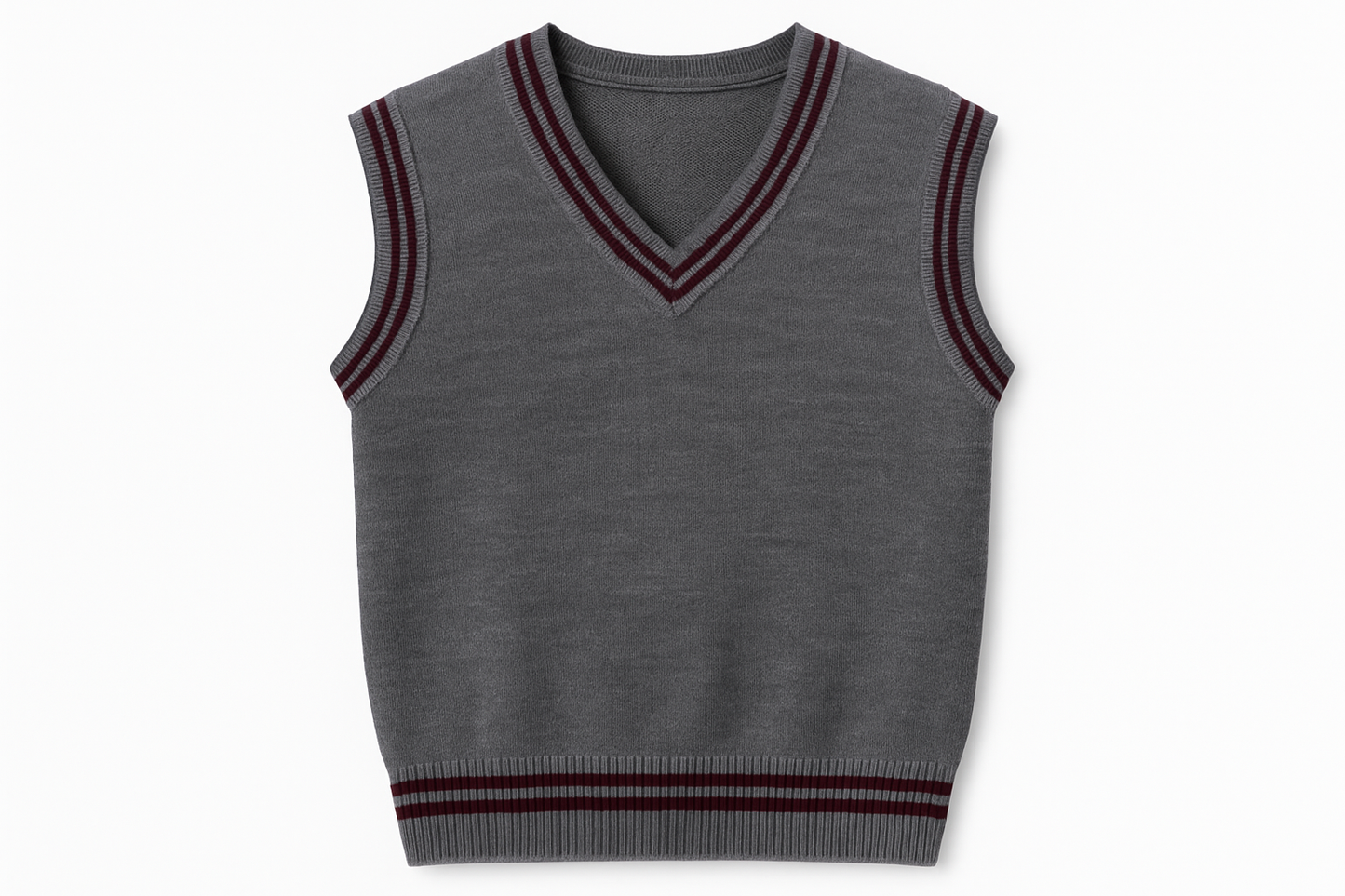 Gray pullover with maroon trim product mockup