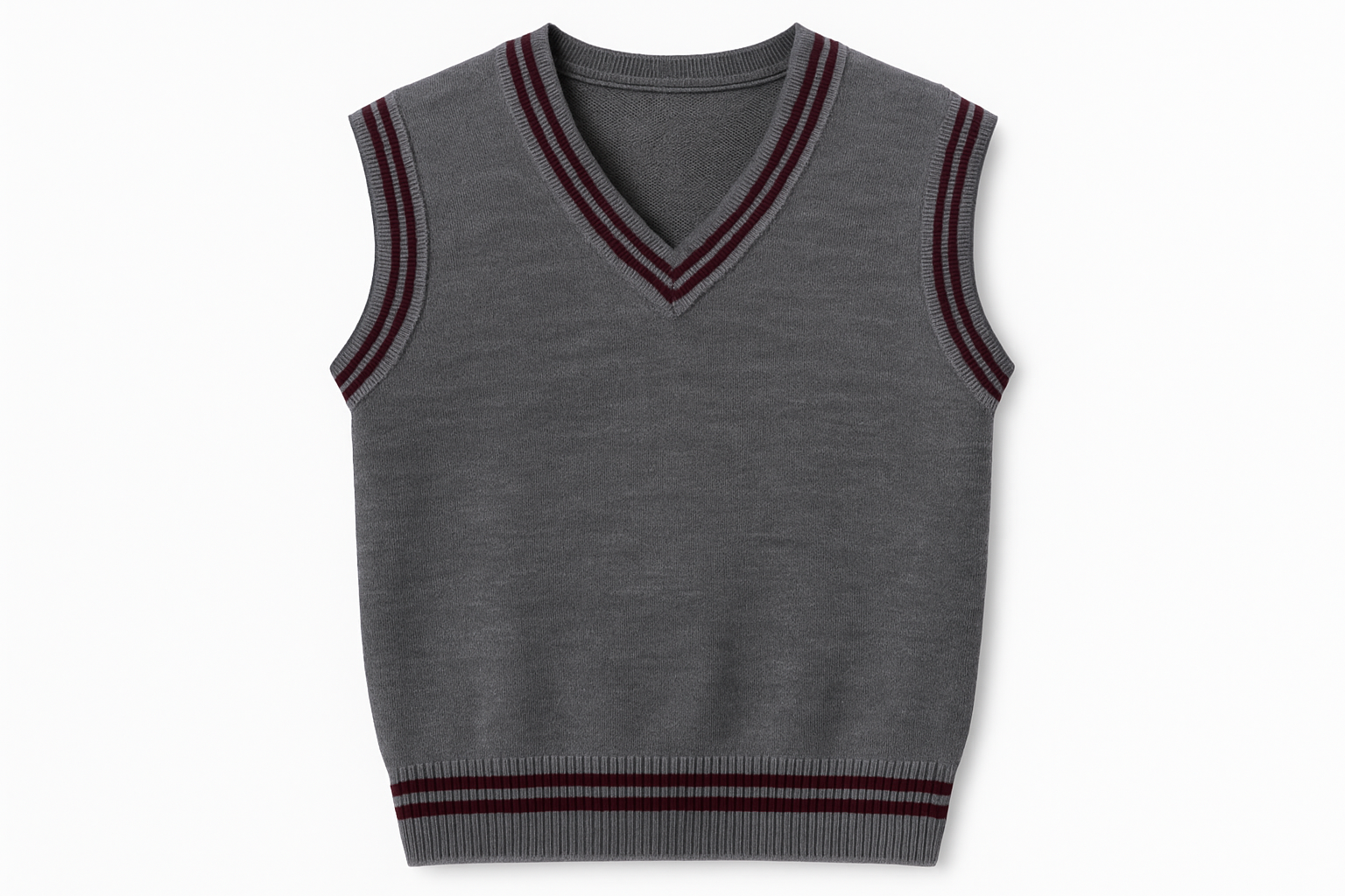 Gray pullover with maroon trim product mockup