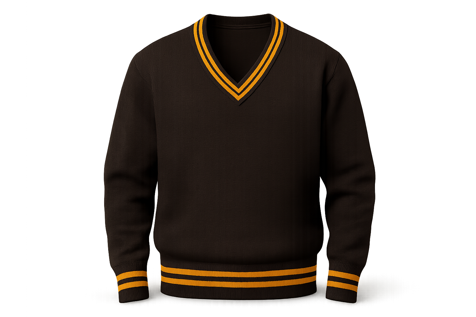 Brown sweater with gold trim product mockup