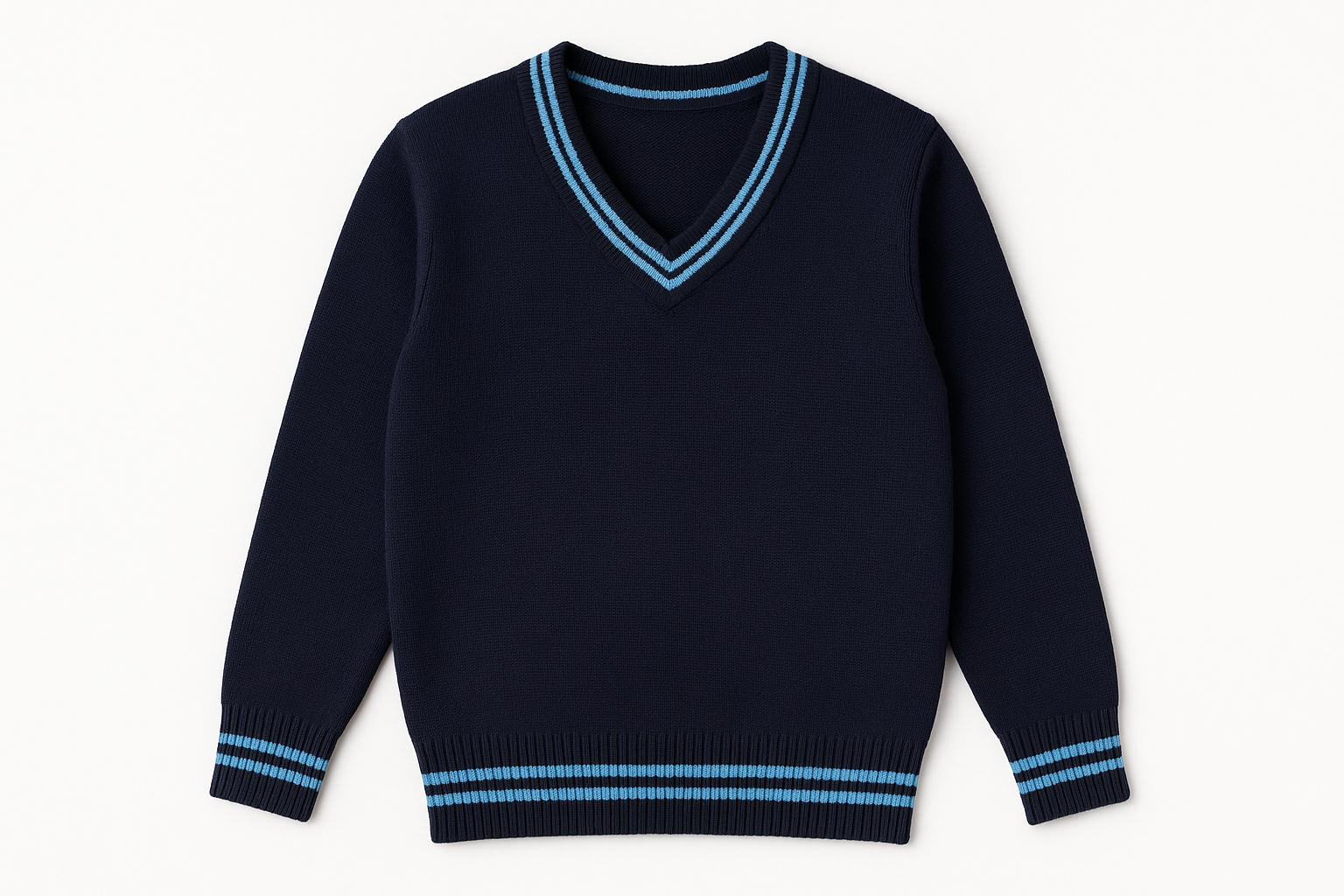 Navy School Sweater - Product Detail - Two Slim Stripes