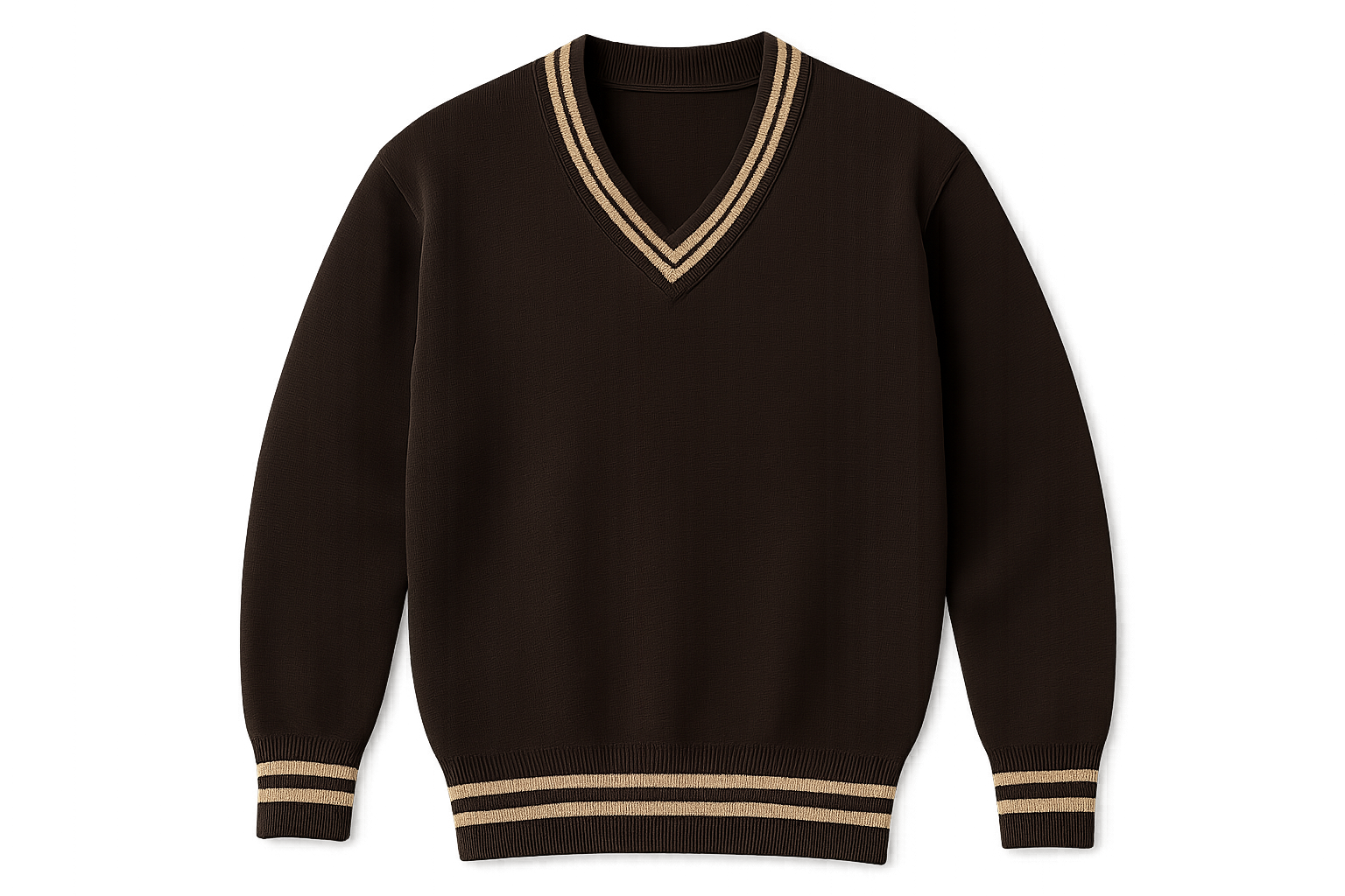 Plain brown school sweater product mockup