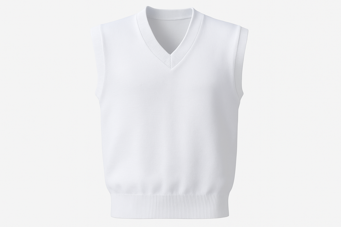Plain White School Uniform Sleeveless Sweater Product Mockup
