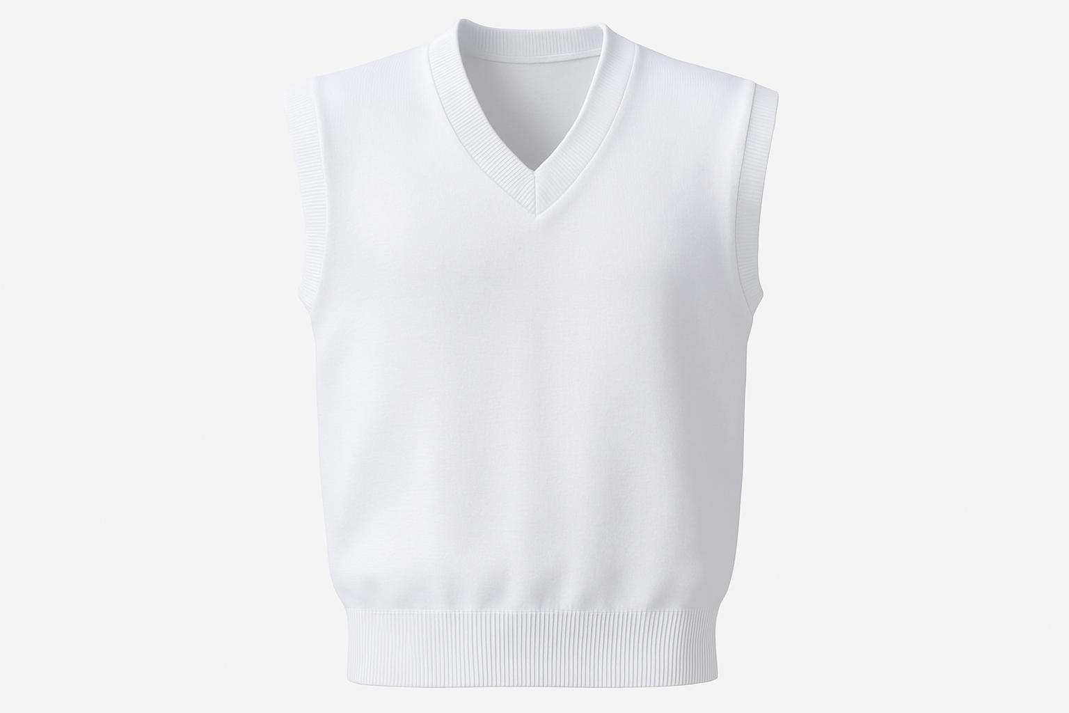 Plain White School Uniform Sleeveless Sweater Product Mockup