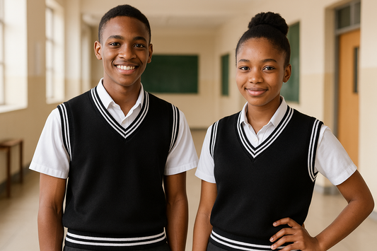 Two students with enhanced white trim focus