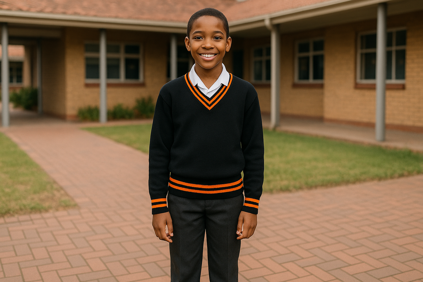 Young student with proper height proportions